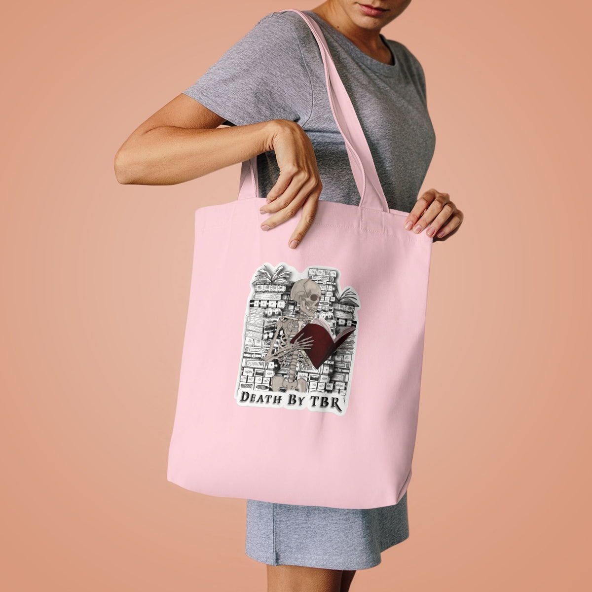 Tote Bag — 'Death by TBR' Book Lover Canvas Tote