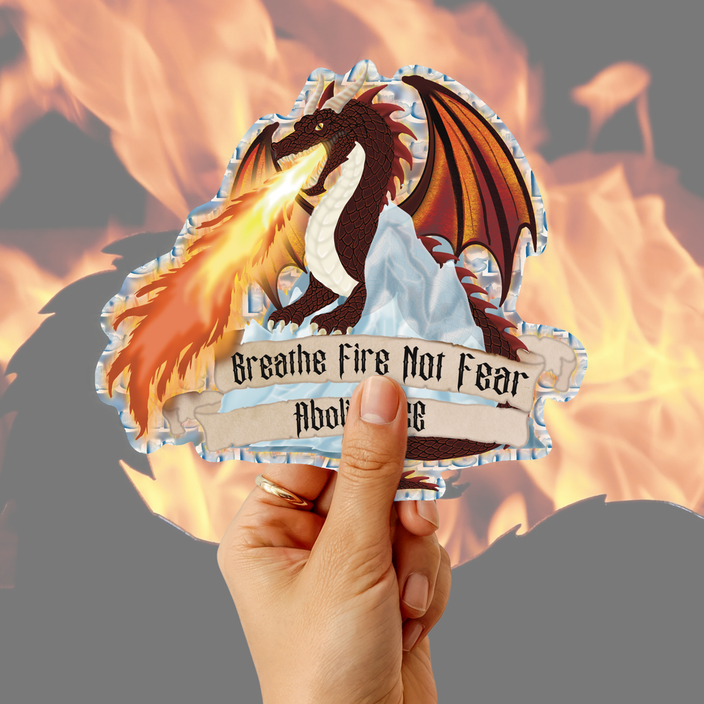 Breathe Fire Not Fear – Abolish ICE Dragon Sticker