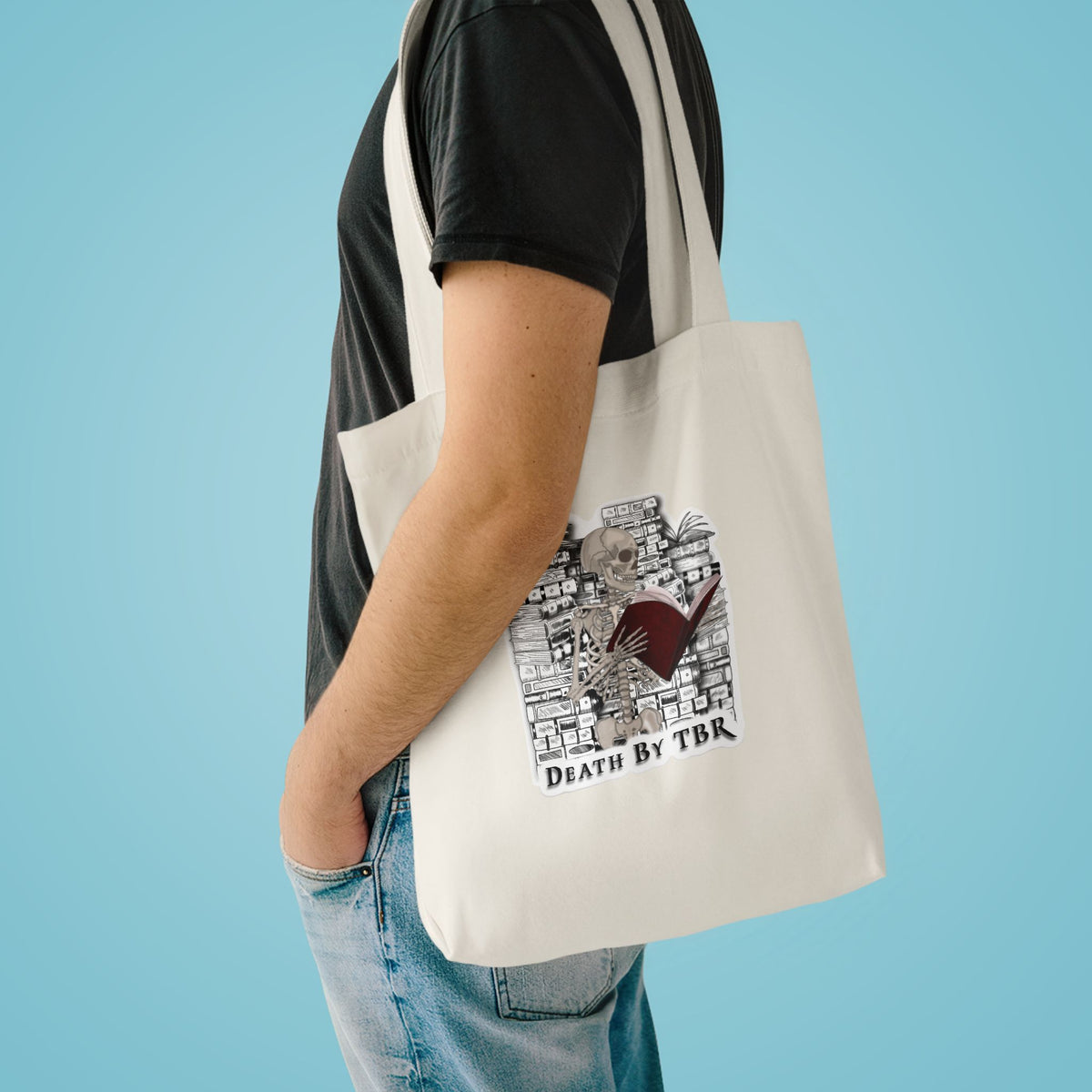 Tote Bag — 'Death by TBR' Book Lover Canvas Tote