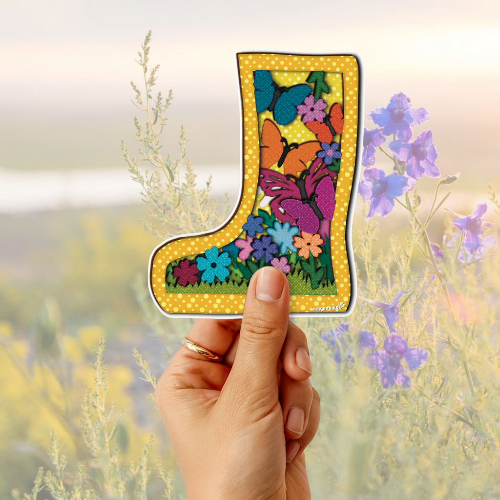 Butterfly Rain Boot Sticker