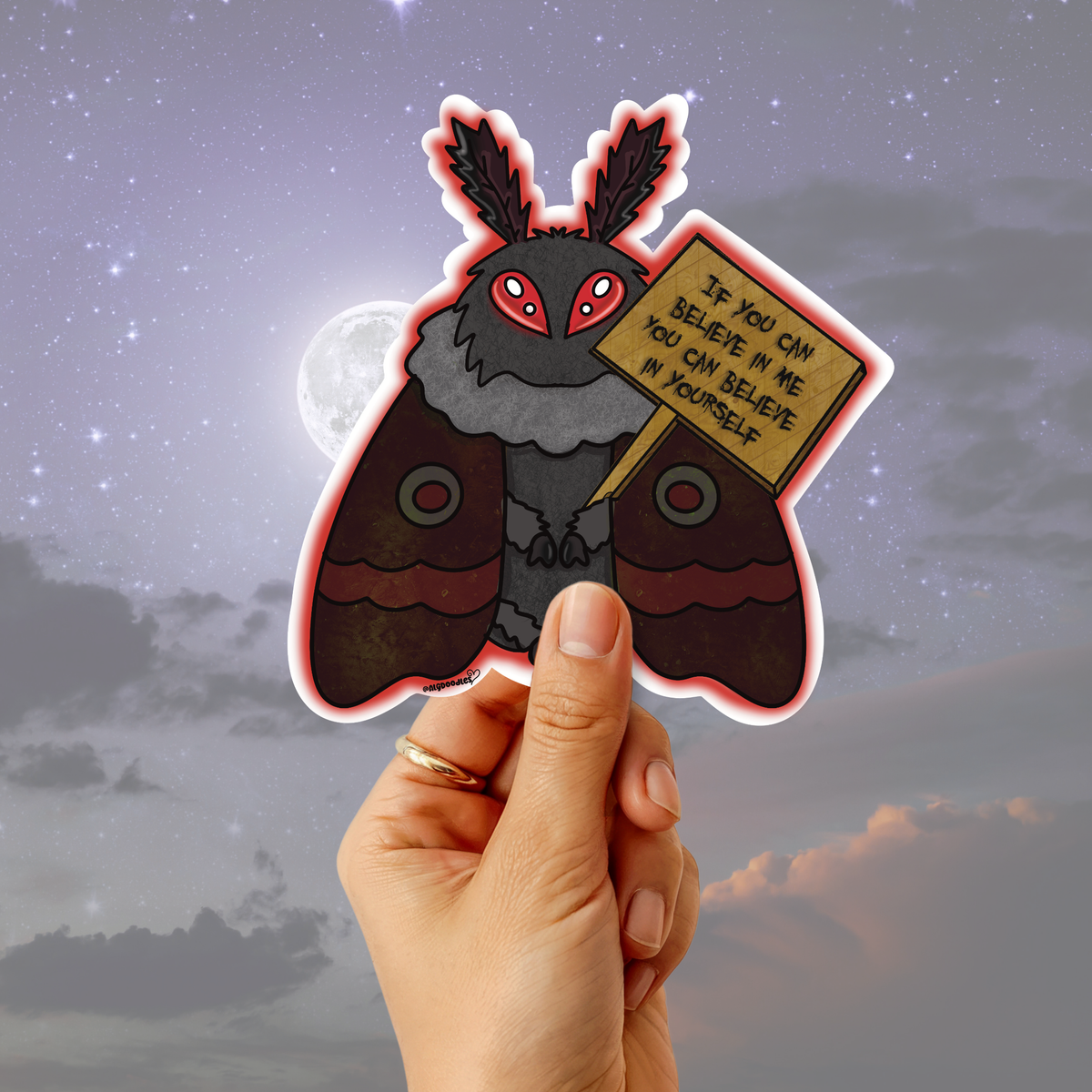 Believe in Yourself Mothman Sticker
