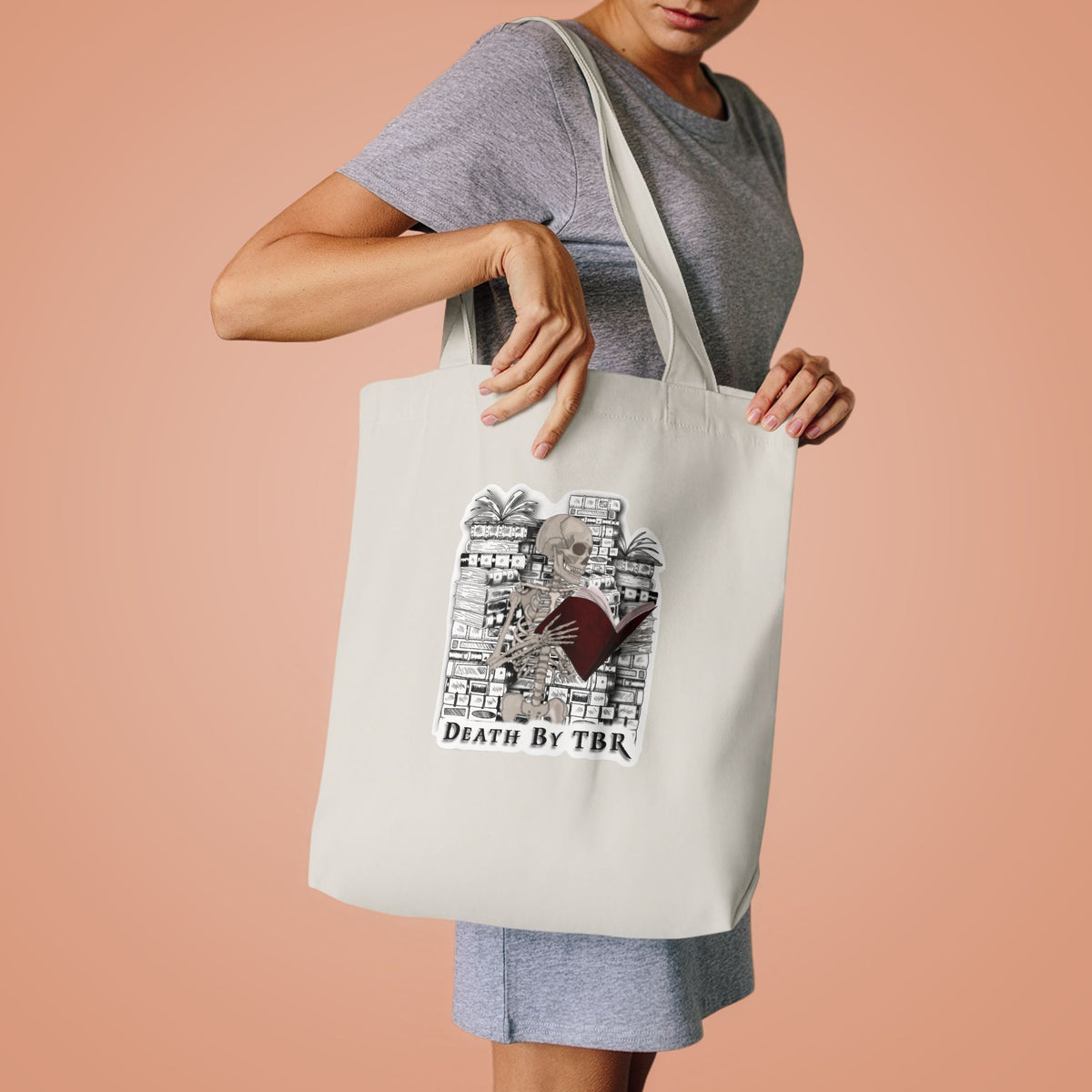 Tote Bag — 'Death by TBR' Book Lover Canvas Tote