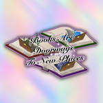 Magical reading-themed sticker featuring open books transforming into glowing doorways with the phrase “Books Are Doorways To New Places.”