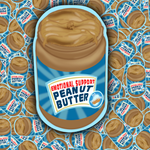 Collage featuring multiple Emotional Support Peanut Butter stickers layered together.